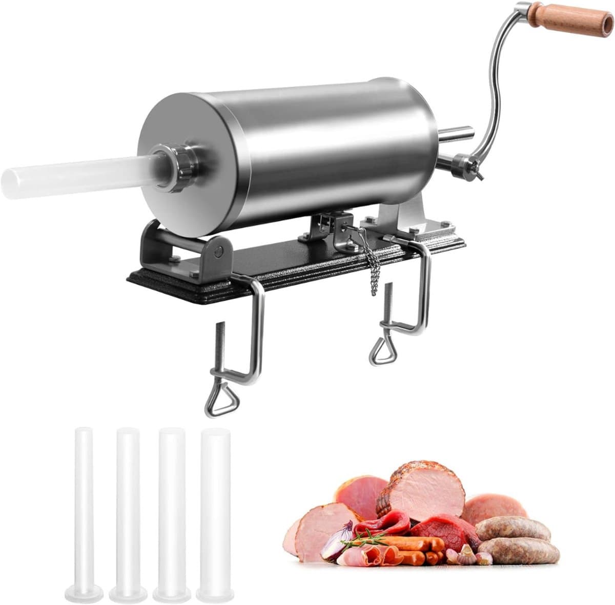 AMA® Worstenvuller - Worstenmaker - Worstenvul Machine - 43x10x12cm - Zilver — afbeelding 1
