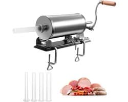 AMA® Worstenvuller - Worstenmaker - Worstenvul Machine - 43x10x12cm - Zilver