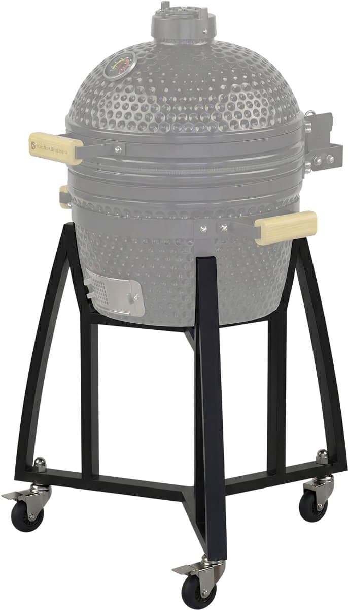 KitchenBrothers Kamado BBQ Onderstel - Voor 41⌀ cm - Geschikt voor 16 inch KitchenBrothers Kamado - 102 cm Hoogte - Met Wielen en Rem - Vaderdag Cadeau - Zwart — afbeelding 1