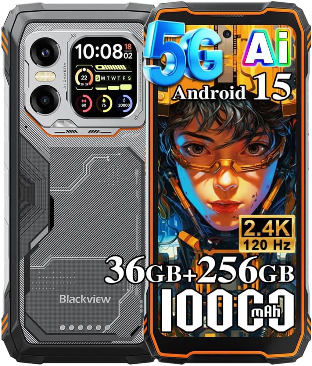 Blackview XPLORE X1 - Robuuste Smartphone - 5G - 36GB RAM - 256GB ROM - 108MP Camera - 6.78 inch 120Hz - 10000mAh - Robuuste Telefoon - Android 15 - NFC - GPS - Oranje — afbeelding 1