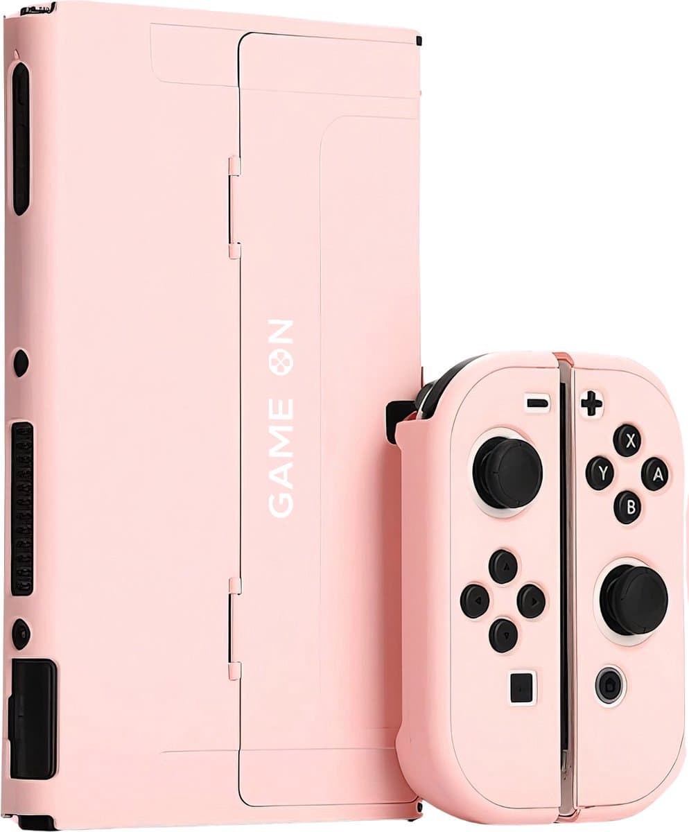 Xainy – Hard Case ROZE geschikt voor Nintendo Switch OLED | Switch-games accessoires | beschermhoesje / cover voor de Nintendo Switch consoles | Screen protector & joycons pro controller grip inbegrepen | cadeau voor vrouwen — afbeelding 1