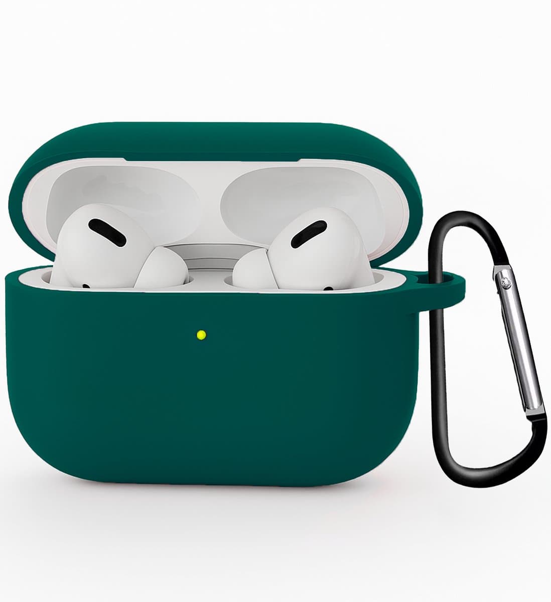 Hoesje Geschikt voor Apple Airpods Pro 3 - Siliconen Hoes met Clip - Silicone Case Cover - Petrol — afbeelding 1