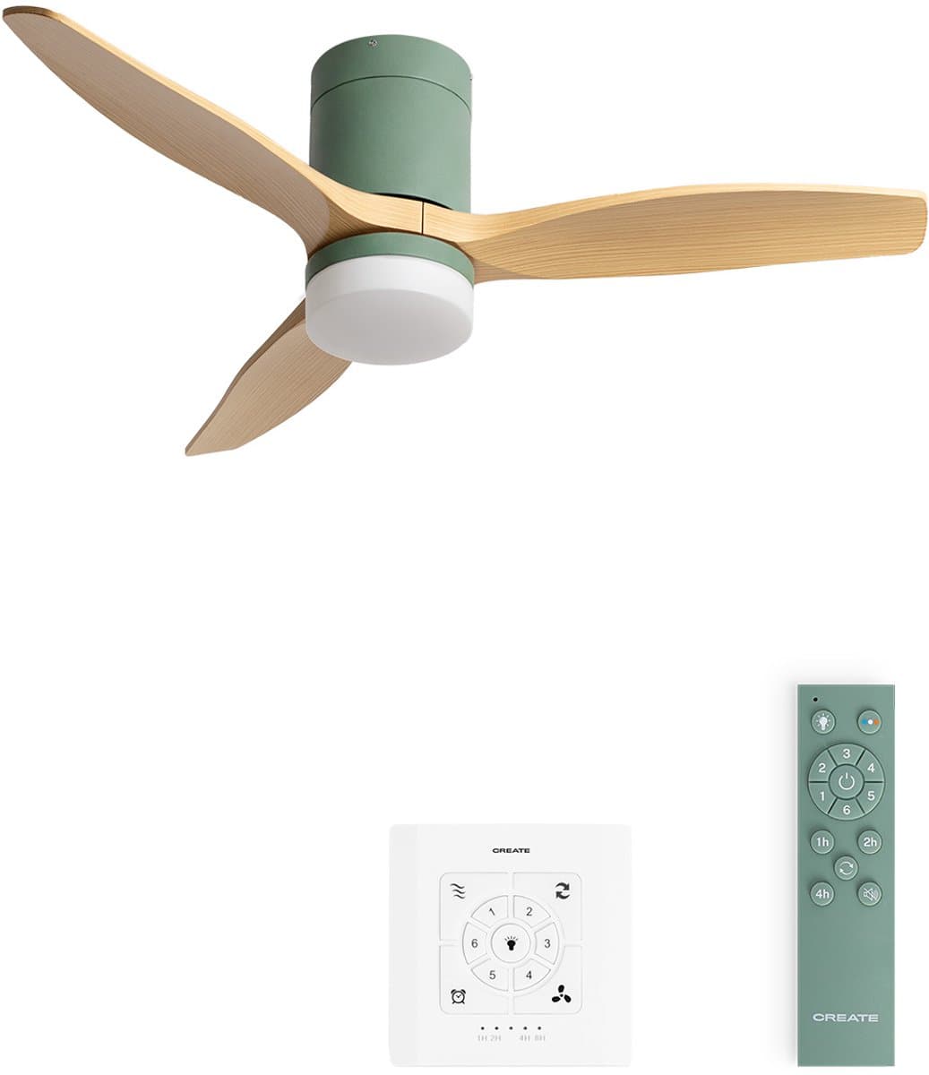 CREATE - Stille 40W plafondventilator met technische ABS bladen in verschillende maten - S - Met licht - Controller voor wandmontage - WIND CALM — afbeelding 1