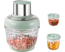 Elektrische Keukenhakmolen - Keukenmachine Mixer - Snel Ingrediënten Hakken - Drie Maten 400W Vermogen - 2.5L 0.8L 0.5L - Groen