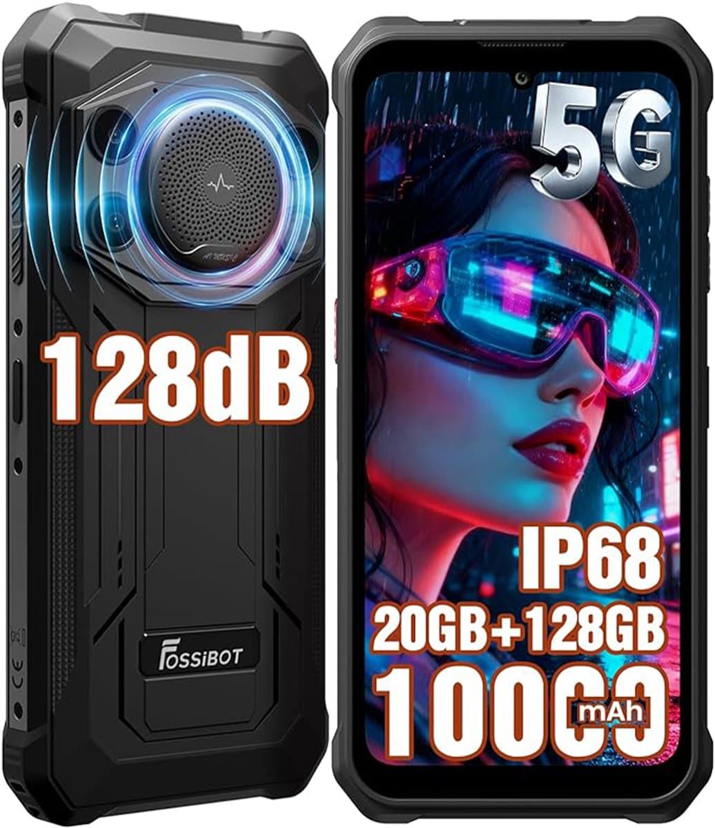 FOSSiBOT F110 Pro Robuuste Smartphone 5G - 20GB RAM - 128GB ROM - 10000 mAh - 6,745 inch HD+ IPS Scherm - IP68 IP69K Outdoor Telefoon - Android 15 - GPS,NFC,Face ID,OTG - Zwart — afbeelding 1