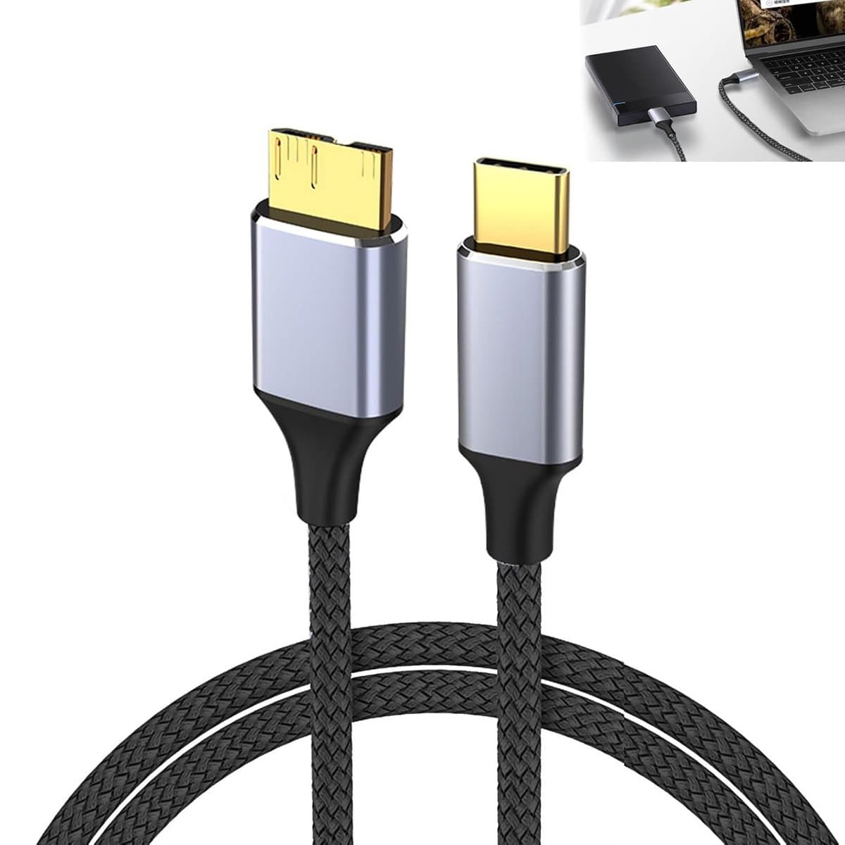 USB C naar Micro B kabel - Data overdracht kabel - Externe schijf aansluiten - 10 Gbps snelheid — afbeelding 1