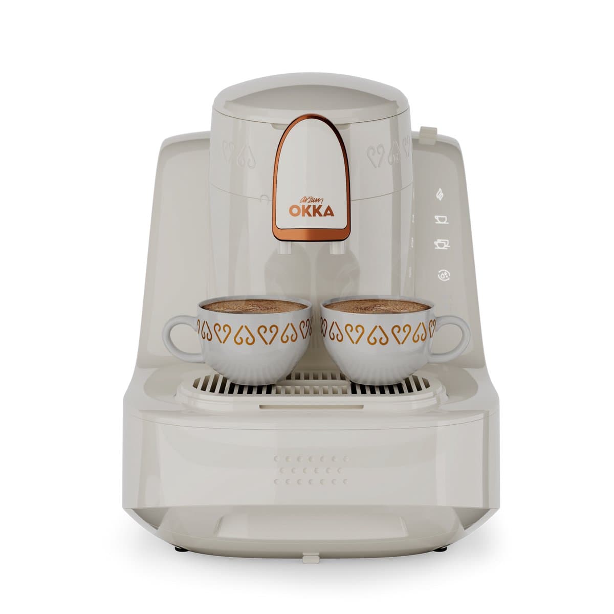Arzum OKKA Elite Turks Koffiezetapparaat OK0040-2600 | Wit/Koper - 2 kopjes - Aanpasbare temperatuur - Volautomatisch - 710W — afbeelding 1