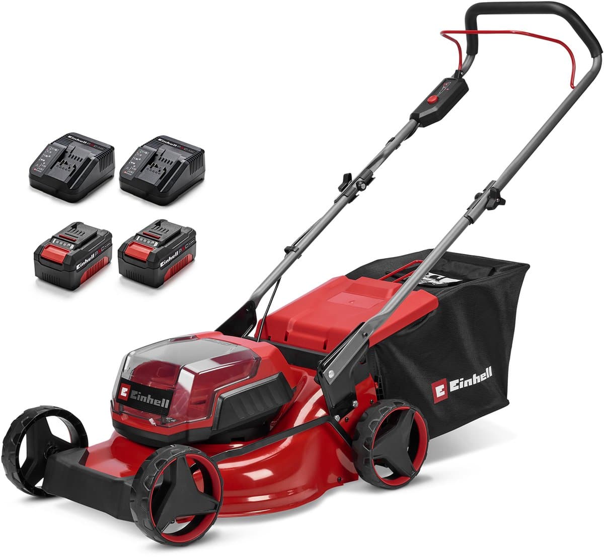 Einhell Accu Grasmaaier GC-CM 36/42 Li BL Kit - Power X-Change - 36 V/Li-ion - Maaibreedte: 42 cm - Aanbevolen gazonoppervlakte: tot 400 m² - 50 L opvangzak - Maaihoogte: 25-75 mm - Incl. 2x43.0 Ah accu en 2 opladers — afbeelding 1