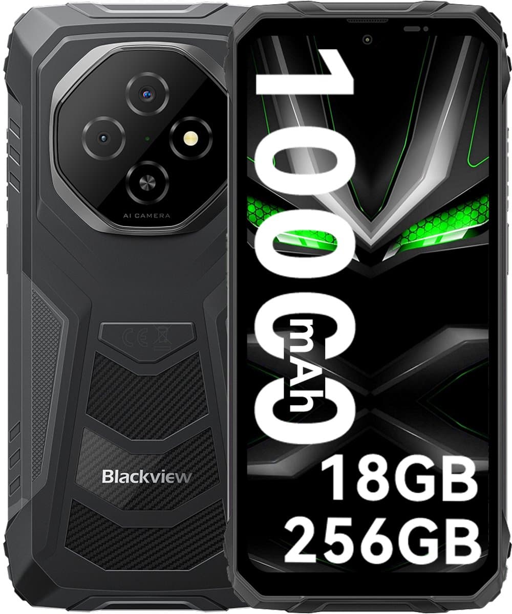 Blackview FORT 1 Ontgrendelde Robuuste Smartphone, Android 15 4G LTE Telefoon, 18 GB RAM (6 GB + 12 GB Uitbreiding) + 256 GB ROM, 6,56" 90 Hz HD+ Display, 10000 mAh Batterij, 13 MP Achtercamera, NFC, Dual SIM, |Duurzame Outdoor Mobiele Telefoon, 2 Jaar Ga — afbeelding 1