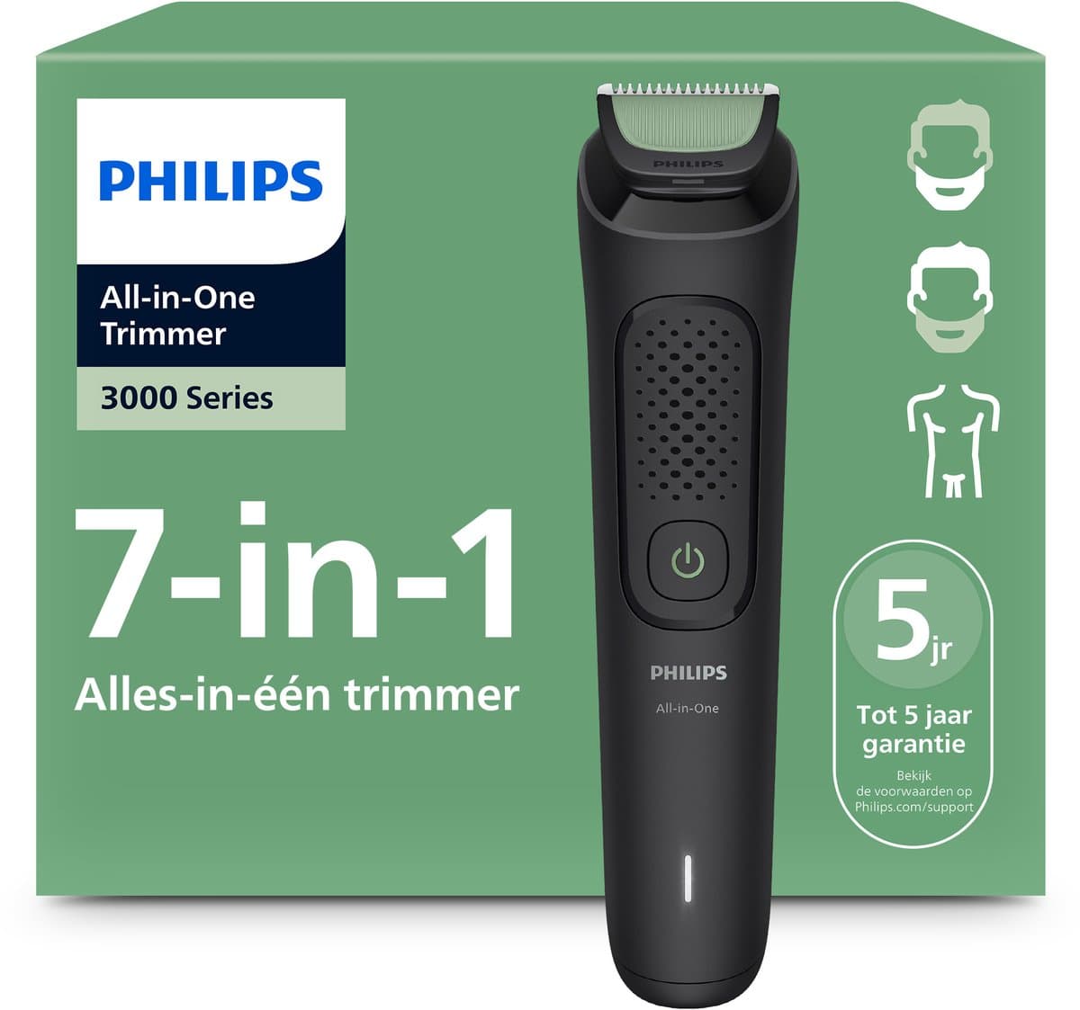 PHILIPS MG3935/15 Philips Series 3000 7 in 1 Multigroom Zwart — afbeelding 1