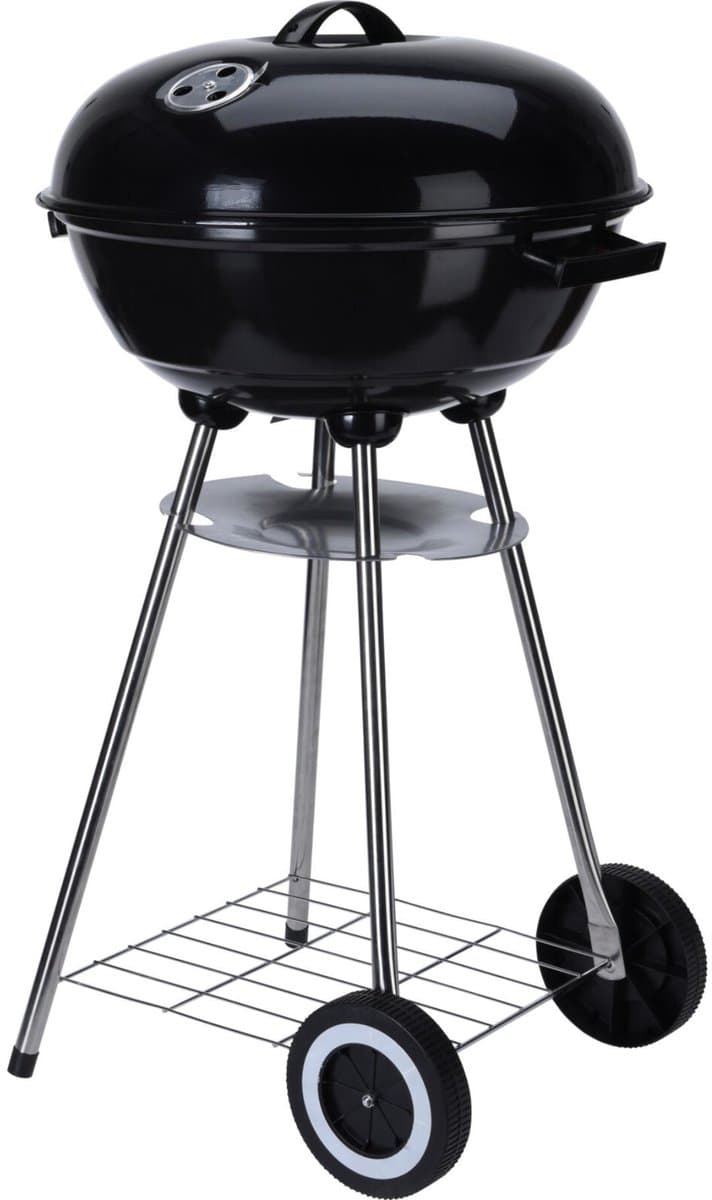 Kogelgrill Houtskoolbarbecue op Wielen 46 cm Zwart — afbeelding 1