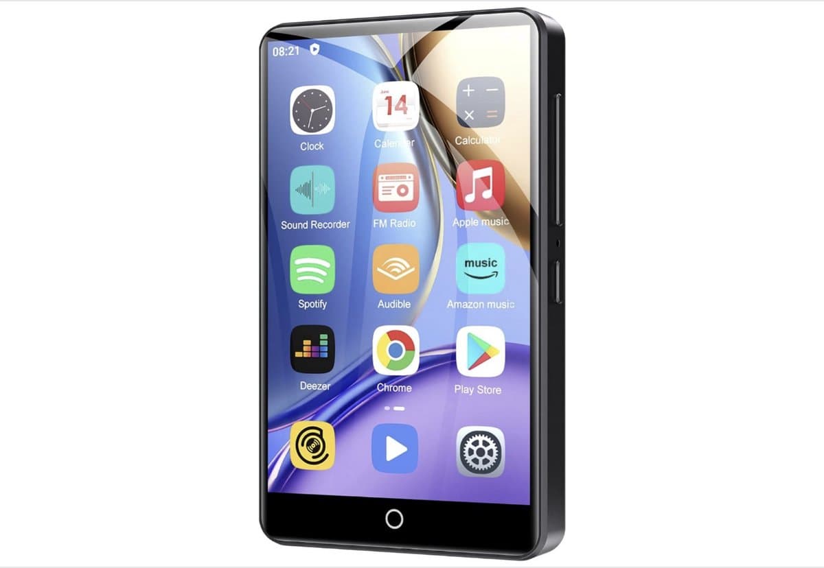 MP4-speler met Bluetooth en WiFi 80GB, MP3- en MP4-muziekspeler, 4 Inch 1080P touchscreen-videospeler, draagbare Android Spotify-speler met Play Store-app (Zwart) — afbeelding 1