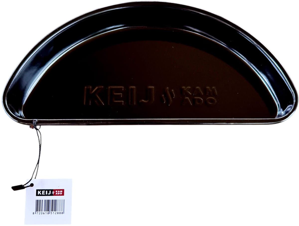 Keij Kamado BBQ Lekbak / Drip Tray Halve Maan Compact - Emaille - voor 15 inch Kamado's - Universeel — afbeelding 1