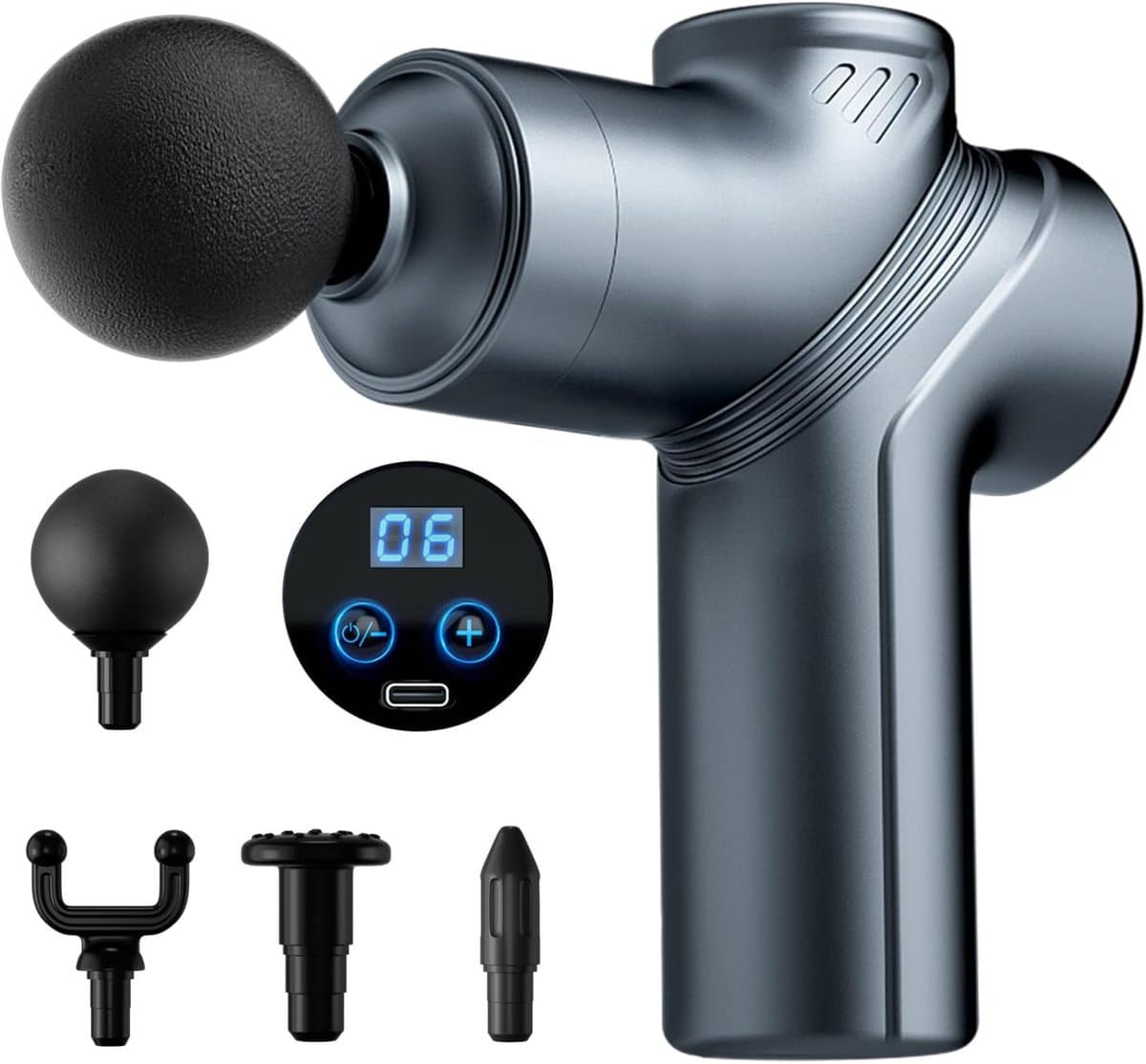Deep Tissue Massage Gun, draagbare massage gun met 4 verwisselbare koppen voor diepe spierverlichting en ontspanning — afbeelding 1
