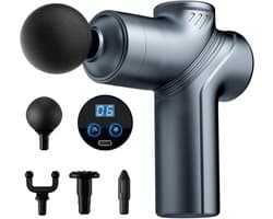 Deep Tissue Massage Gun, draagbare massage gun met 4 verwisselbare koppen voor diepe spierverlichting en ontspanning
