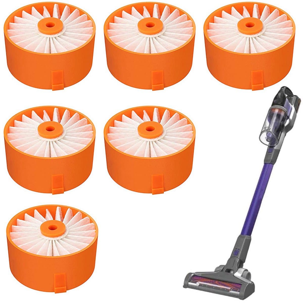 6 Stuks Filter - Wasbaar En Herbruikbaar - Onderdelen Set - Stofzuigerfilter - Geschikt Voor Black + Decker Powerseries Extreme Steelstofzuiger - Stofzuigerfilter Geschikt voor Bsv2020g En Bsv2020p — afbeelding 1