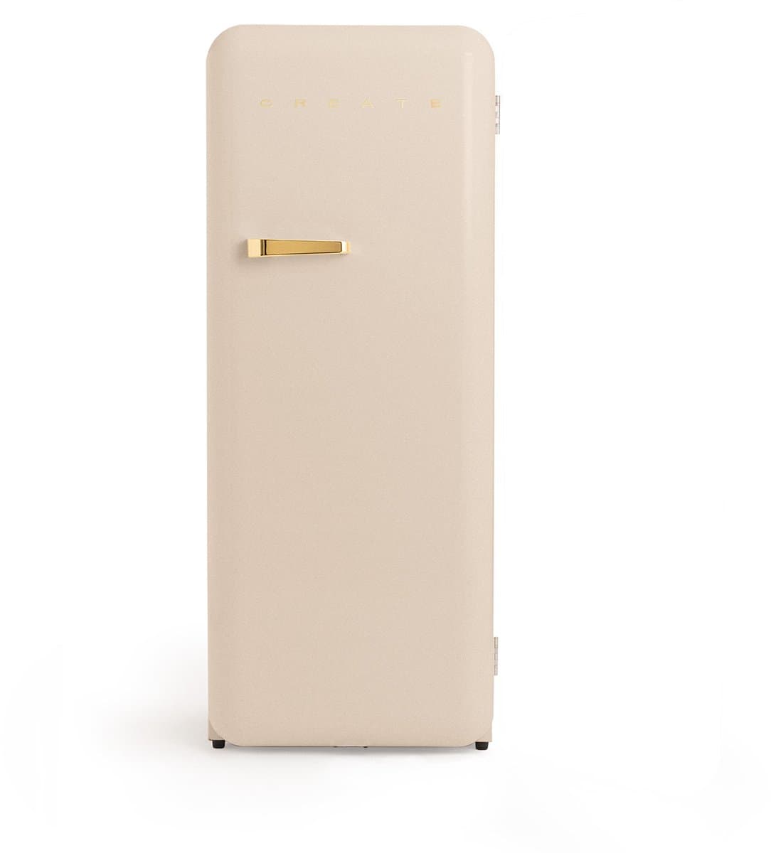 CREATE - Koelkast in retrostijl - Zand - Handvat Goud - FRIDGE RETRO 281L — afbeelding 1