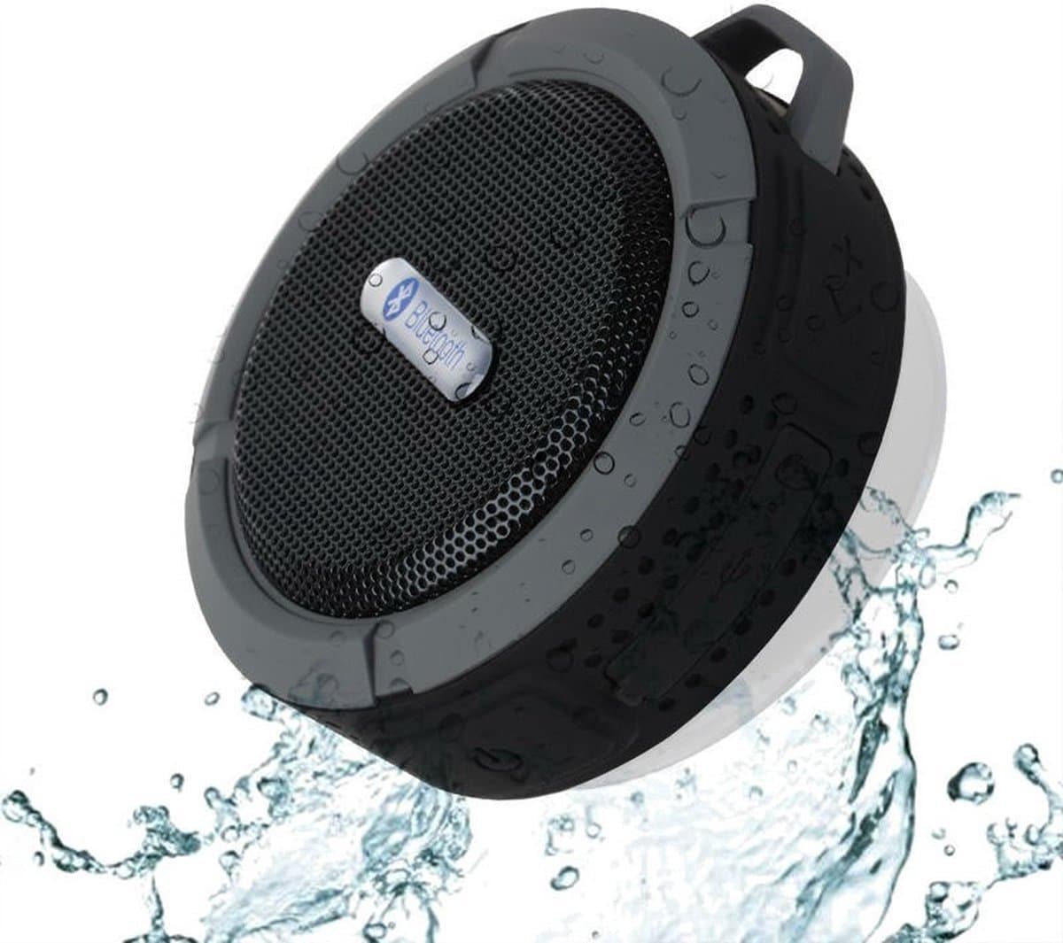 BP® Douche Speaker - Badkamer Speaker - Shower Speaker - Draagbare Speaker - Bluetooth Speaker - Met Zuignap - Waterproof - USB Oplaadbaar - Zwart — afbeelding 1