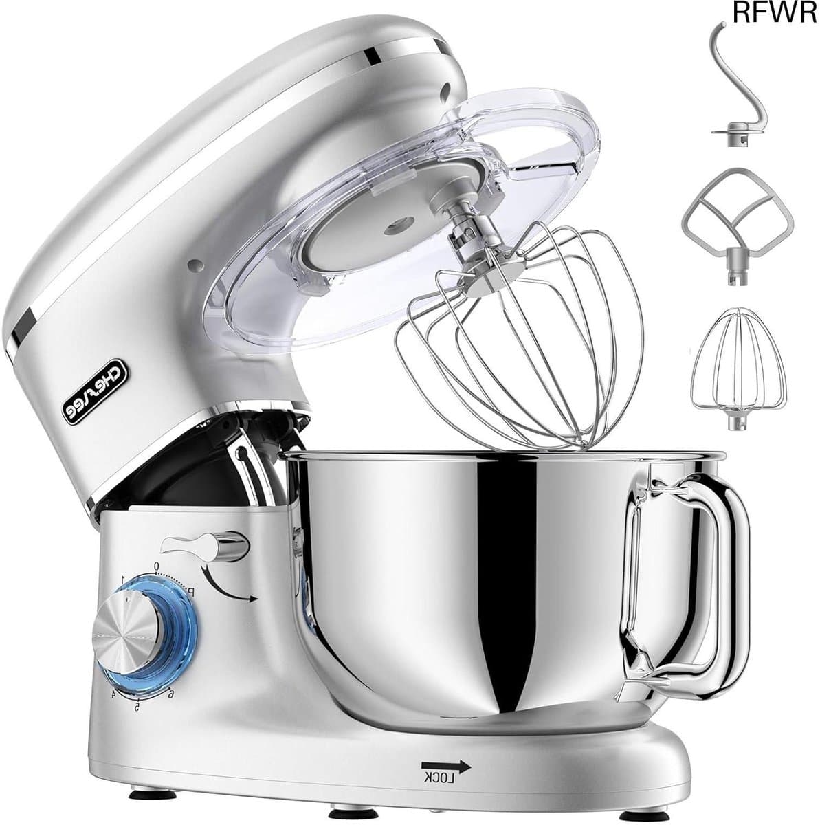 RFWR® Krachtige 1500W Keukenmachine met 6.5QT Kom - Multifunctionele Elektrische Mixer voor Kneden en Bakken — afbeelding 1