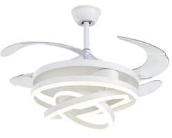 Nivard Plafondventilator - Met Verlichting - Plafond Ventilator - Met Lamp - Plafonniere Met Ventilator - Met Licht - Wit - 106cm
