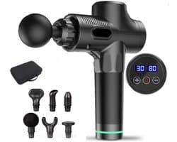 Massage Gun - Massage Apparaat - Massage Pistool - Inclusief Koffer en 6 Opzetstukken - Krachtig en Draadloos - Extra Krachtig en Stil - Sport en Relax Massage Apparaat - Professioneel - Fitness - Zwart