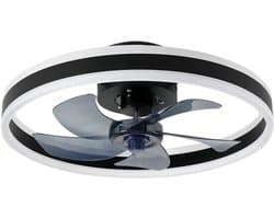 Livano Plafondventilator - Met Verlichting - Plafond Ventilator - Met Lamp - Plafonniere Met Ventilator - Met Licht - Zwart - 50cm