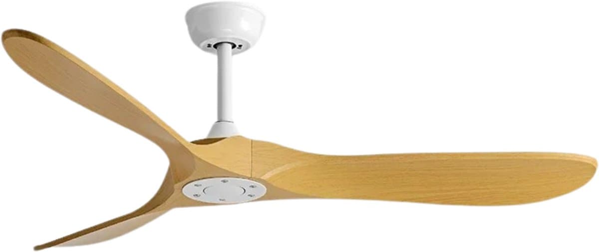 Bovista Plafondventilator - Met Verlichting - Plafond Ventilator - Met Lamp - Plafonniere Met Ventilator - Licht Hout/Wit - 106cm — afbeelding 1