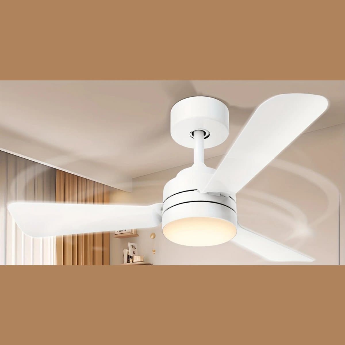 Bovista Plafondventilator - Met Verlichting - Plafond Ventilator - Met Lamp - Plafonniere Met Ventilator - Met Licht - Wit - 70cm — afbeelding 1