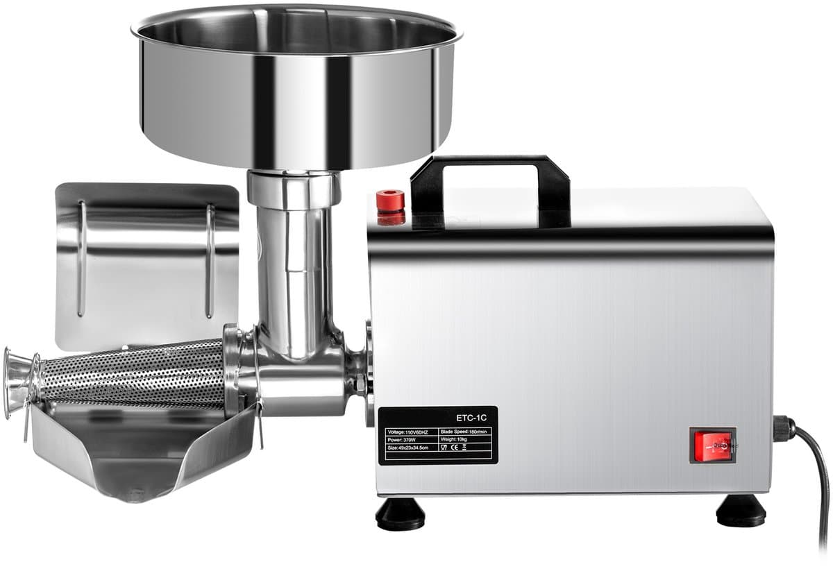 370 W Elektrische Tomatenzeef, Roestvrijstalen Freesmachine, Motor Van Puur Koper, 90–160 Kg/U, Voedselzeef En Sausmachine — afbeelding 1