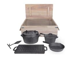 Esschert Design - 7 Delig Kampvuurkookset - Dutch Oven - Dutch oven - Staal -