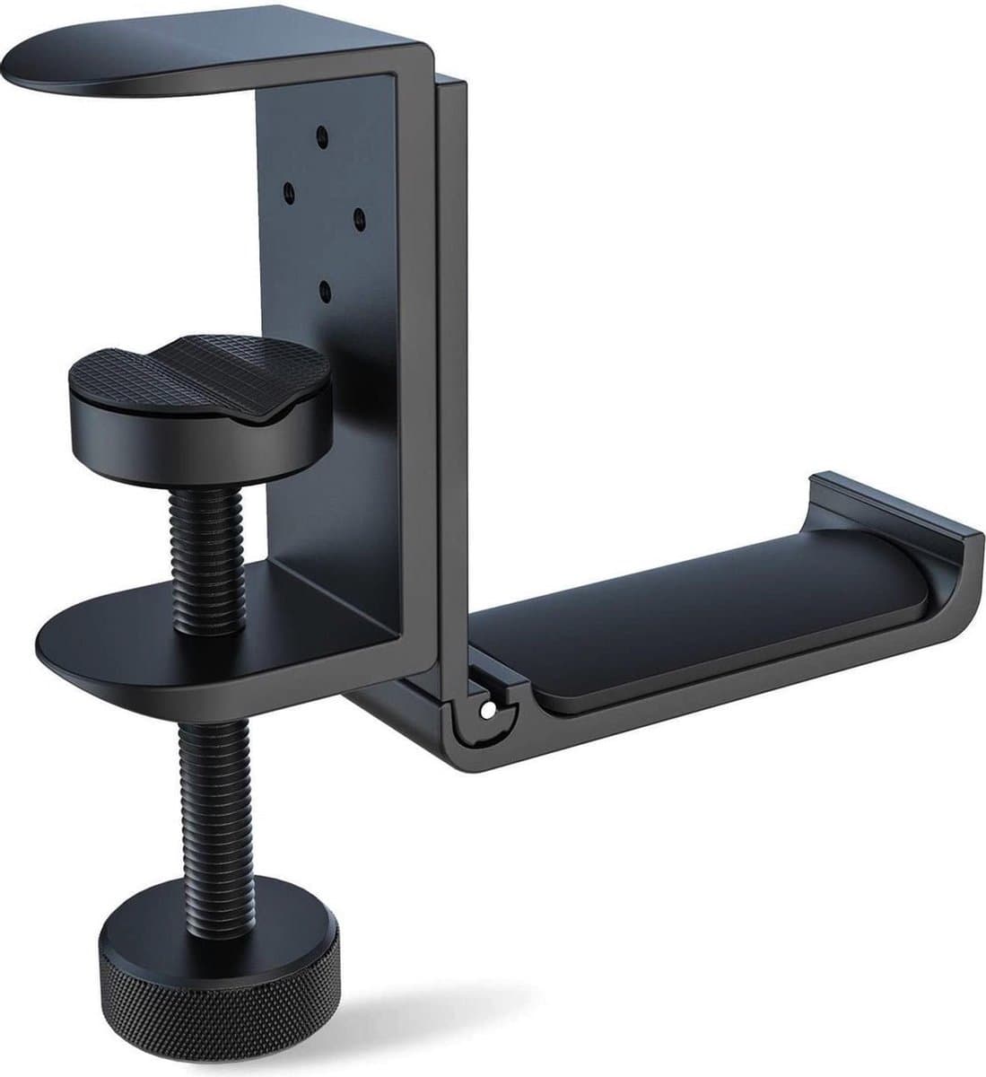 YONO Koptelefoon Houder Uitklapbaar - RVS - Headset Haak - Hoofdtelefoon Hanger - Bureau - Metaal - Zwart — afbeelding 1