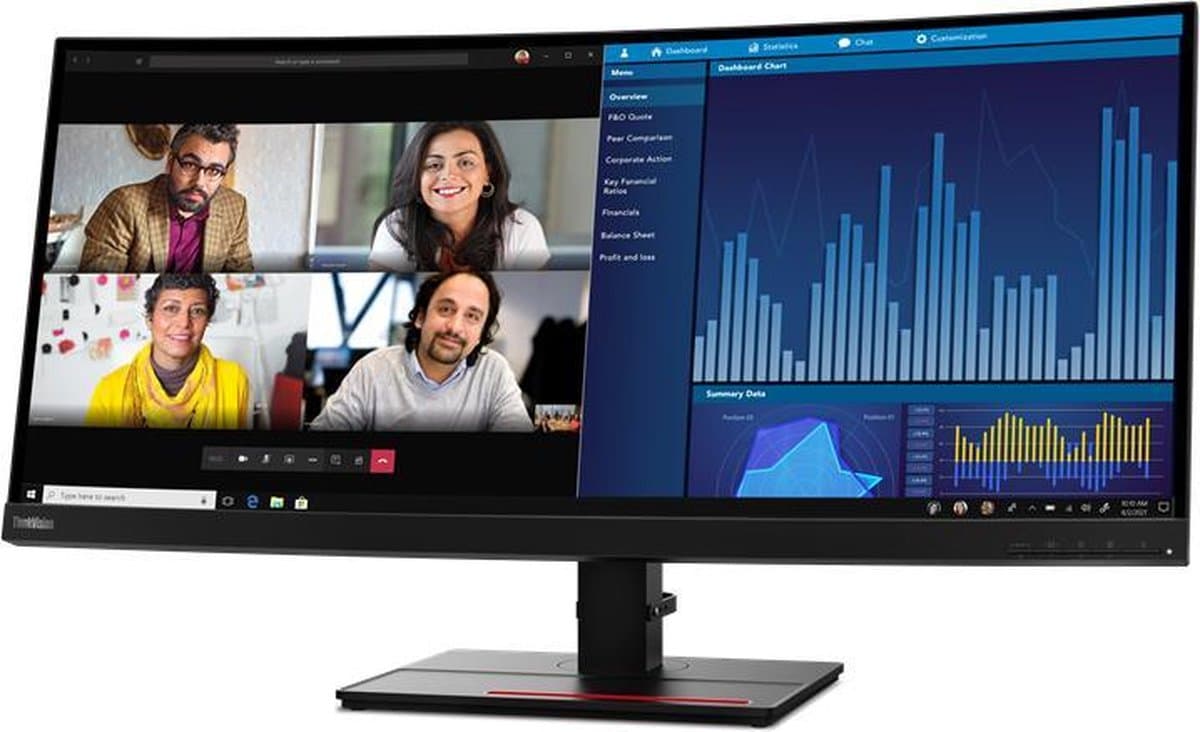 Lenovo ThinkVision P34W-20 Curved - 34 Inch WQHD 3440x1440 - USB-C Dock Monitor - Nieuw — afbeelding 1