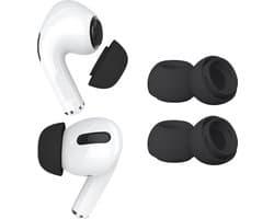 MMOBIEL 2 Paar Vervangende Oordopjes Tips Geschikt voor AirPods Pro Gen 1 & 2 - Antislip Siliconen Oordopjes met Ruisonderdrukkingsgat, Draagbare Opbergdoos en Passen in Oplaadcase - M - Zwart