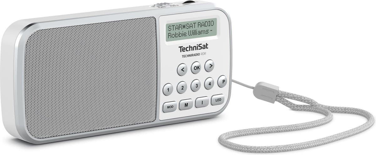 TechniSat RDR wit compacte zak radio met DAB+, FM en ingebouwde zaklamp — afbeelding 1