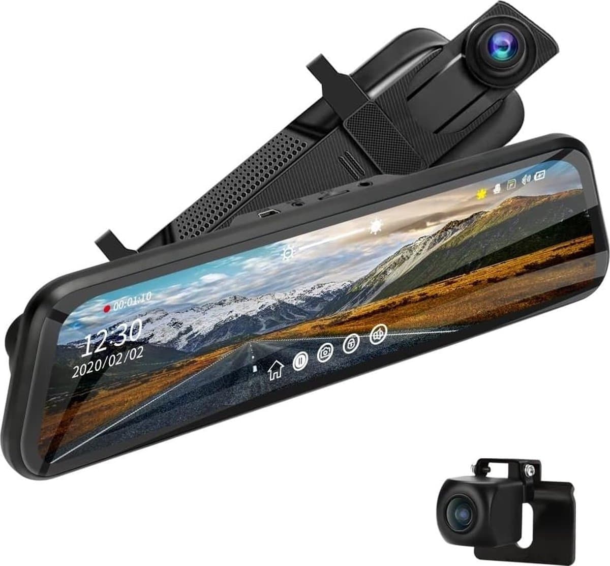 Spiegeldashcam met Parkeerbewaking en Videorecorder - Full HD Kwaliteit - Eenvoudige Installatie - Nachtzicht - Bewaak je Auto met Gemak — afbeelding 1