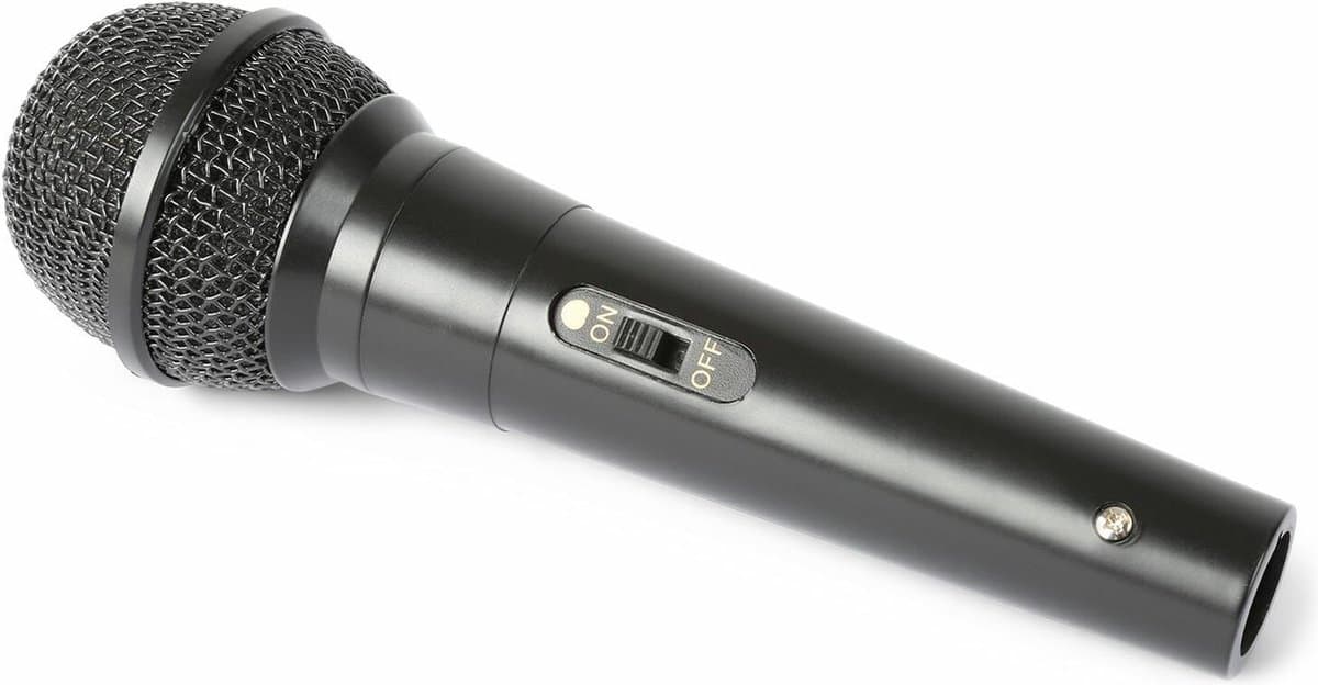Fenton DM100 zwarte dynamische microfoon voor o.a. DJ's en karaoke — afbeelding 1