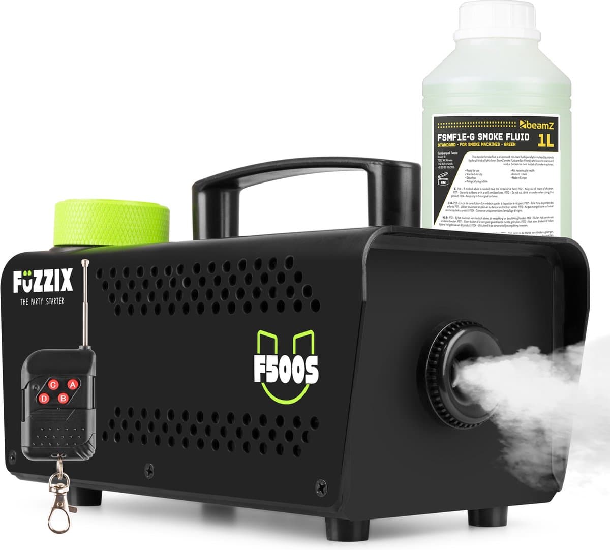 Party Rookmachine - Fuzzix F500S - Met 1 liter rookvloeistof en draadloze afstandsbediening - 500W — afbeelding 1