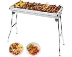 Houtskoolbarbecue, campinggrill, houtskool, opvouwbare grill, draagbare grill, voor camping, tuin, picknick, feest, 73 x 33 x 71 cm, voor 5-10 personen