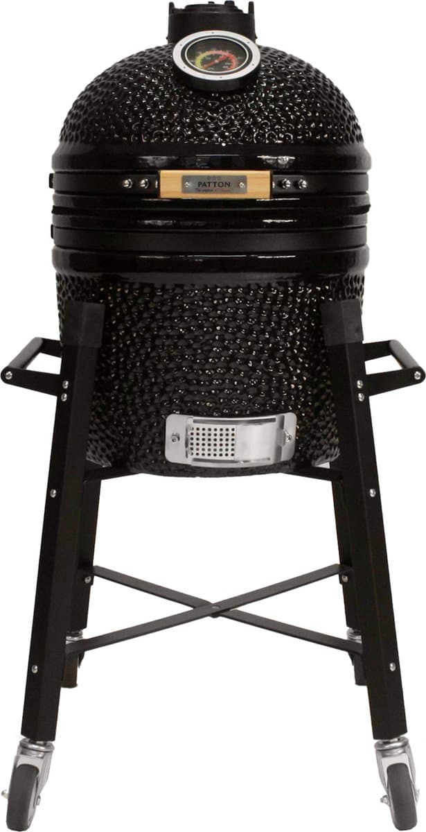 Patton Premium Kamado 15" met Verrijdbaar Onderstel - Medium - Ø33,5 cm - Zwart — afbeelding 1