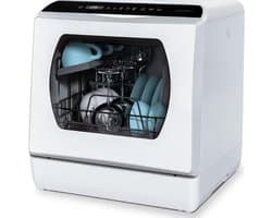 Mini-vaatwasser - 4 Couverts - 5 Programma's - Vrijstaand - Compact - Wit - te gebruiken met en zonder wateraansluiting