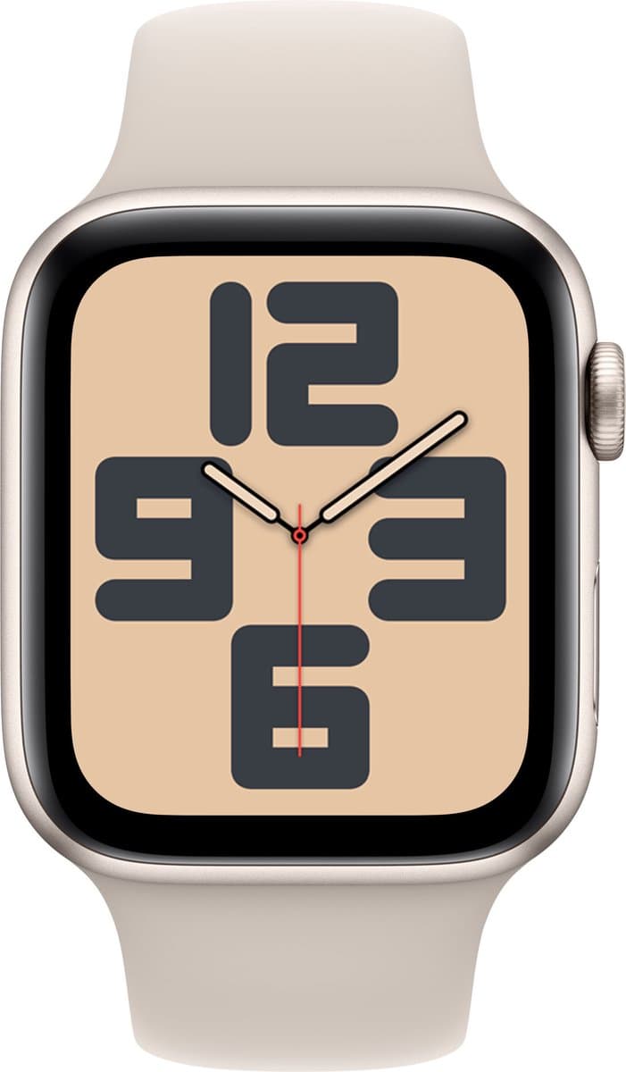 Apple Watch SE 2023 - GPS + Cellular - 44mm Starlight Aluminium Case with Starlight Sport Band - M/L — afbeelding 1