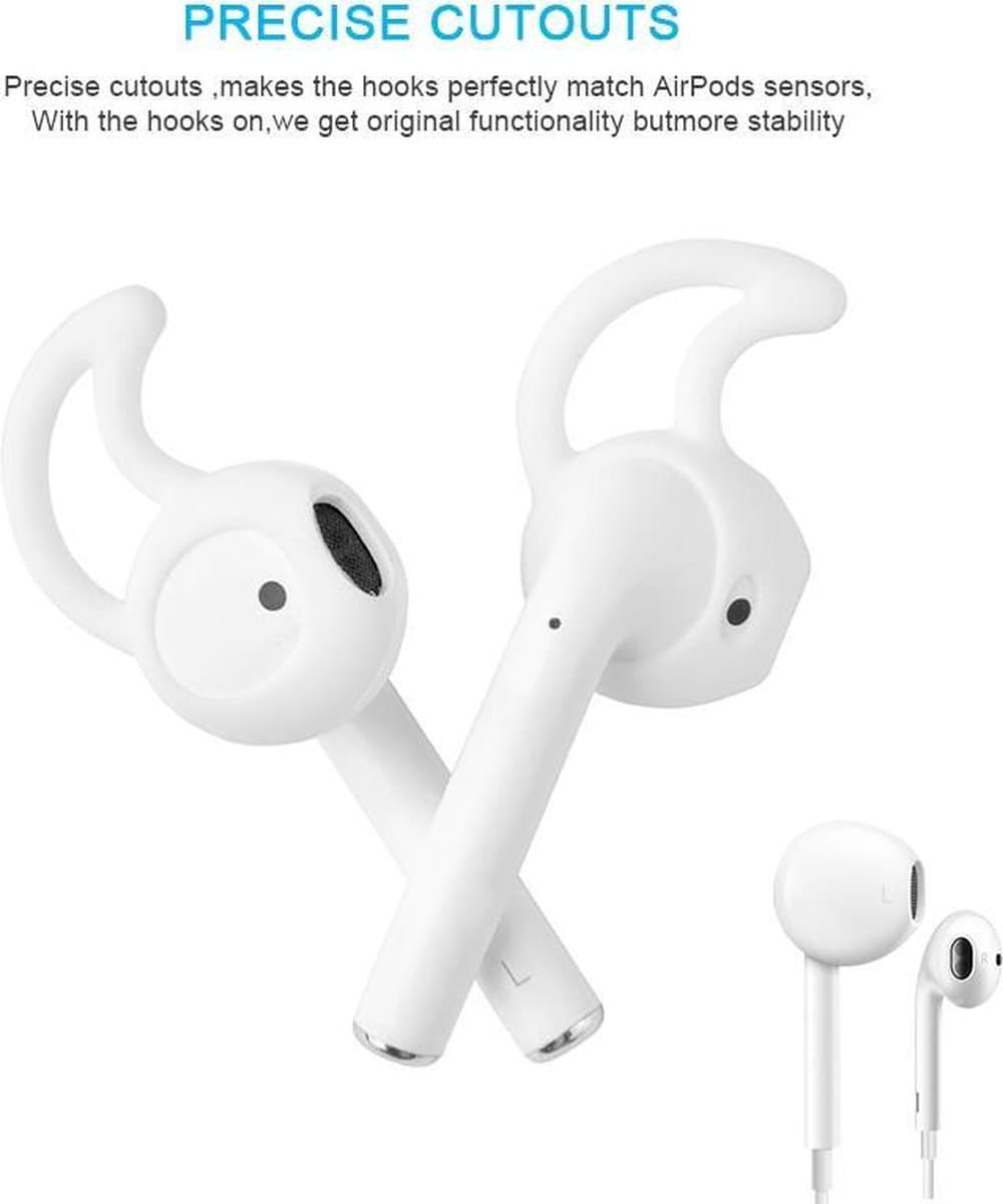 KELERINO. Anti-slip siliconen earhooks / earhoox / oorhaken geschikt voor Airpods 1 & 2 - Wit — afbeelding 1