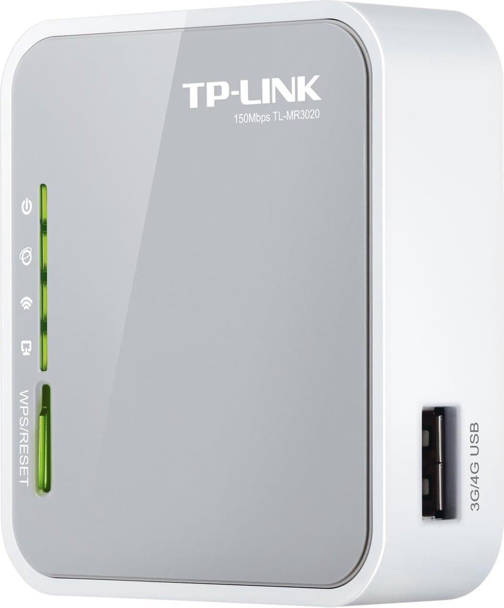TP-LINK TL-MR3020 draadloze router Fast Ethernet Single-band (2,4 GHz) 4G Zilver, Wit — afbeelding 1