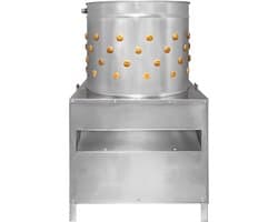 KuKoo Gevogelte Plukmachine - 50cm - Kip, Kalkoen en Eend - Roestvrij Staal - 99 Rubberen Vingers - Waterpijp - Zilver