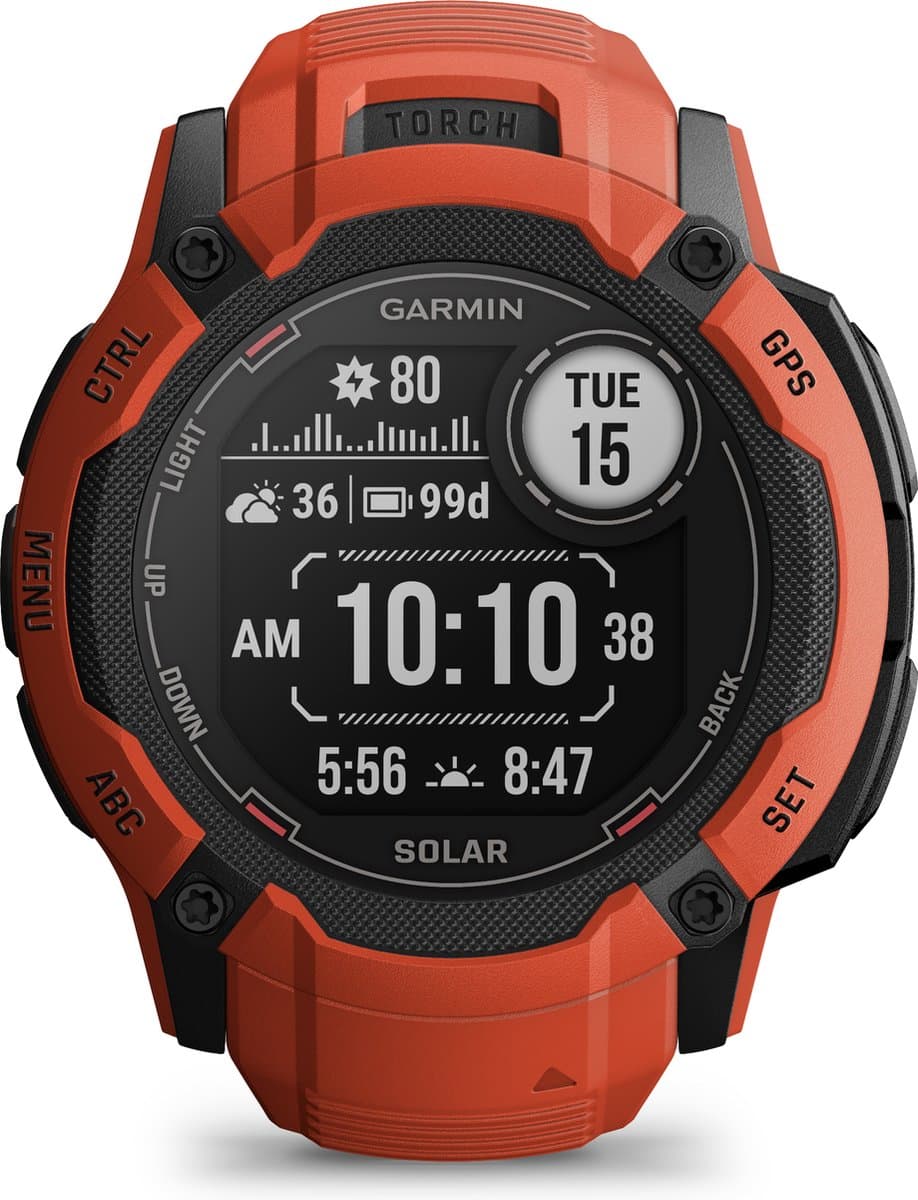 Garmin Instinct 2X Solar - Smartwatch - Oneindige batterijduur met Solar - Ingebouwde zaklamp - Multi-band GNSS - Flame Red — afbeelding 1