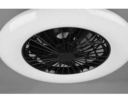 REALITY STRALSUND - Plafondventilator - Zwart mat - incl. 1x SMD 30 W - Licht apart schakelbaar - Afstandsbediening - Dimbaar - Traploos instelbare lichtkleur - Niet geschikt voor externe dimmer - Geheugenfunctie - 3 snelheid - Zomer- en wintermodus