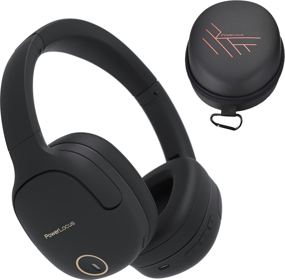 PowerLocus P7 Draadloze Over-Ear Koptelefoon - Bluetooth Headphone - Microfoon, Bass Mode, incl. Hoesje - Goud — afbeelding 1