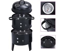 vidaXL Houtskoolroker barbecue-grill 3-in-1 40x80 cm