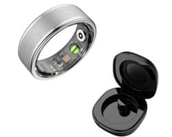 DrPhone RingSense V3 – Smart Ring - Europese ringmaat 59 - 5ATM Waterdicht – Slaapmonitor – Hartslagmeter - SpO2 + Case - Zilver