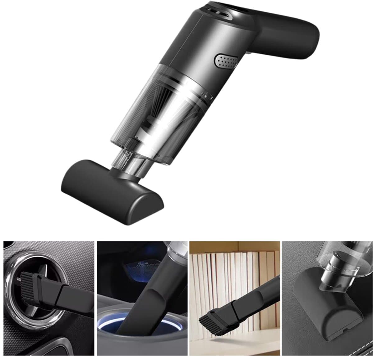 Handstofzuiger - Multifunctionele Mini Kruimelzuiger Incl. 3 Opzetstukken-Stofzuiger Auto-USB Oplaadbaar-zwart — afbeelding 1